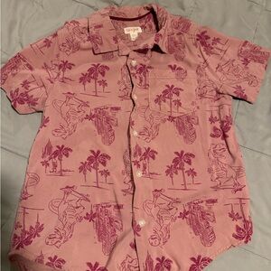 Cat & Jack Pink Graphic Kids Button Down Shirt
